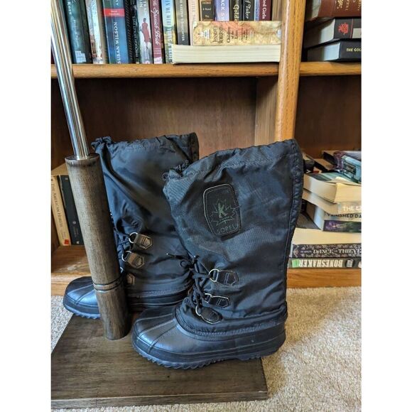 Sorel Tall Snow Winter Insulated Black Blue Work Utility Boots Women’s Size 7 - Picture 4 of 6